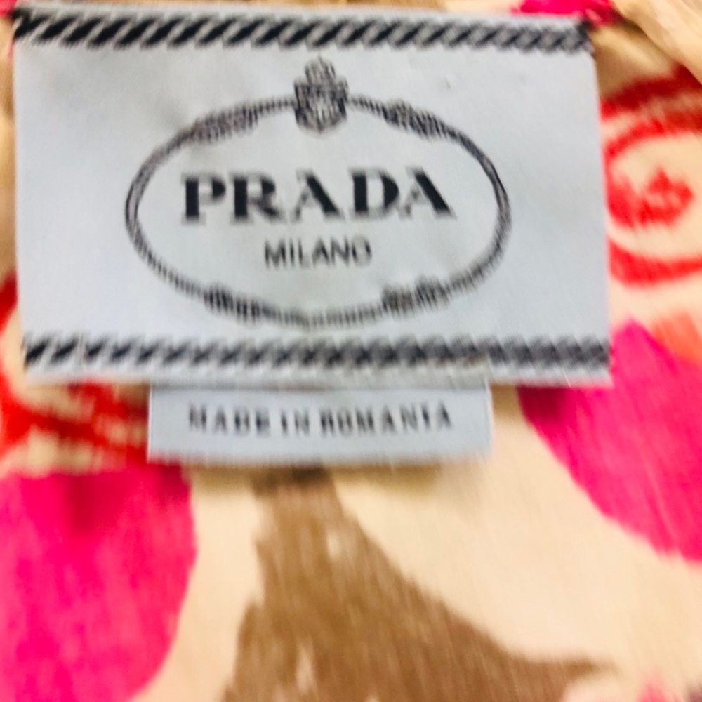 Prada Pink Multicolor Printed Midi Dress. Size 38 - Picture 8 of 10